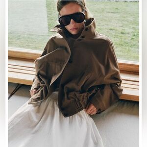 Zara HIGH COLLAR JACKET WITH ELASTIC HEM